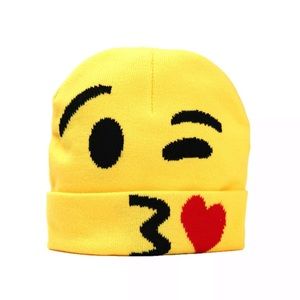 ⭐️4 for $20 Emoji Beanie Winter Hat Heart Yellow